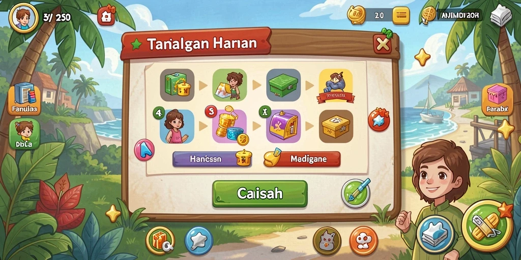 Tangkapan layar pertama menunjukkan antarmuka utama yang menarik.